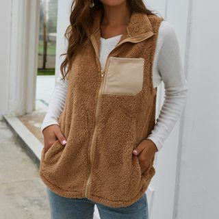 Fluffy Zip-up Vest
