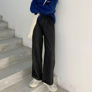 Oversized Striped Straight-cut Pants