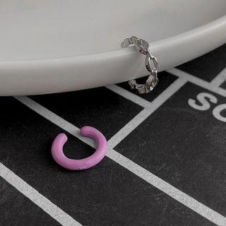 Set Of 2: Alloy Cuff Earring (assorted Designs) Set Of 2 - Purple & Silver - One Size