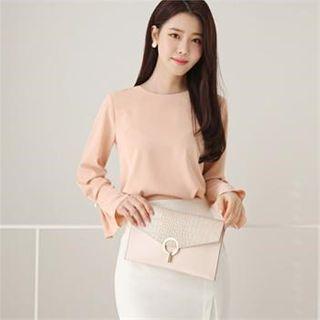 Tall Size Buttoned-cuff Blouse