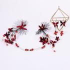 Wedding Set: Butterfly Headband + Drop Earring Red - One Size
