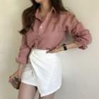 Plain Shirt / Asymmetrical A-line Skirt