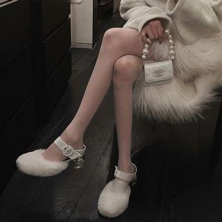 Low-heel Fluffy Sandals