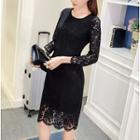 3/4 Sleeve Midi Lace Dress