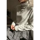 Slit-turtleneck Cashmere Blend Knit Top