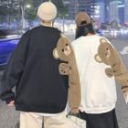 Couple Matching Bear Fleece Panel Sweatshirt