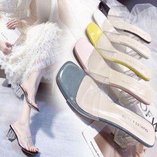 Chunky-heel Clear Strap Sandals