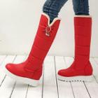 Platform Bow-accent Tall Snow Boots