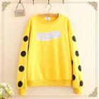 Dotted & Character Print Round-neck Pullover