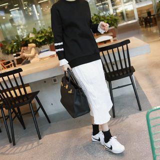 Crinkled H-line Long Skirt