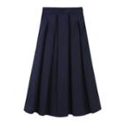 Pleated Midi Skirt Dark Blue - One Size