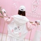 Dog Embroidered Zip-up Hoodie