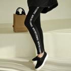 Fleece-lined Letter Leggings