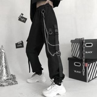 Buckled Chained Cargo Pants