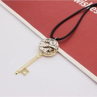 Steampunk Key Pendant Alloy Necklace Gold - One Size