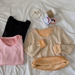 Round-neck Long-sleeve Fleece Top