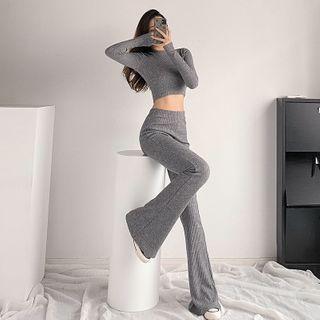 Set: Skinny Crop T-shirt + Boot-cut Pants