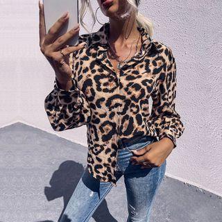 Leopard Print Button-through Shirt