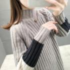 Ribbed Color Block Sweater