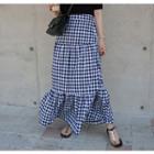 Gingham Tiered Maxi Skirt