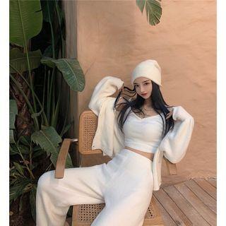 Plain Woolen Sleeveless Top / Knit Pants / Plain Jacket