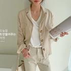 3-button Lightweight Jacket Beige - One Size