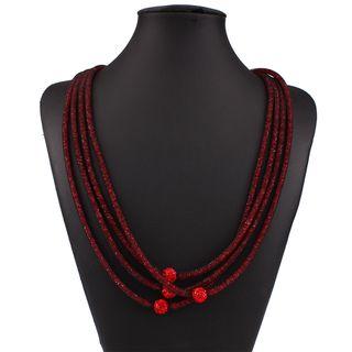 Rhinestone Bead Woven Necklace