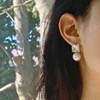 Pearl & Rhinestone Ear Studs Ivory - One Size