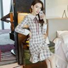 Long-sleeve Plaid Mermaid Dress