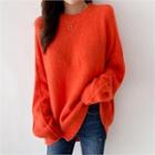 Dip-back Wool Blend Oversized Sweater