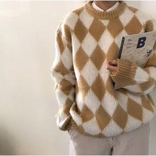 Argyle Long-sleeve Top