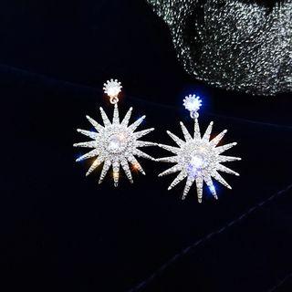 Rhinestone Sun Swing Earring As Shown In Figure - One Size