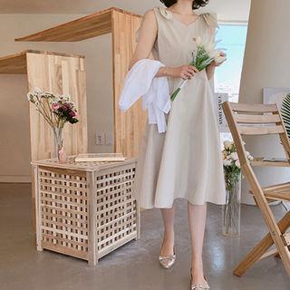 Tie-strap Cotton A-line Dress