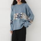 Cable Knit Jacquard Sweater