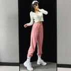 Drawcord High-waist Harem Pants