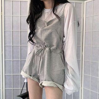 Long-sleeve T-shirt / Drawstring Jumper Shorts