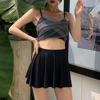 Set: Mesh Panel Bikini Top + Skirt