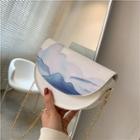 Chain Print Crossbody Bag Blue Ocean - White - One Size