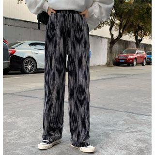 Tie Dye Wide-leg Pants Gray - One Size