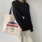 Mountain Print Canvas Tote Bag Beige - One Size