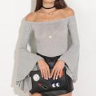 Bell Sleeve Off-shoulder T-shirt