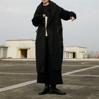 Frayed Trim Pocket Coat