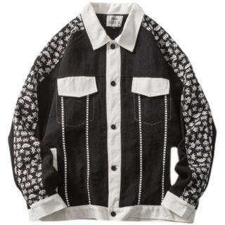Two-tone Print Single-breasted Jacket