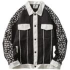 Two-tone Print Single-breasted Jacket