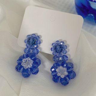 Flower Drop Earring 1 Pair - Silver Needle - As Shown In Figure - One Size