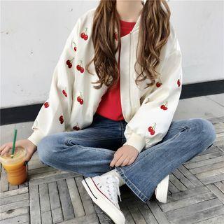 Cherry Zip Jacket White - One Size