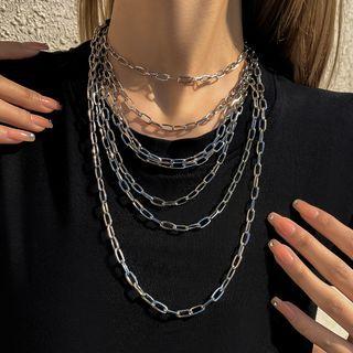 Set Of 7: Layered Chain Necklace