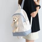 Paneled Bear Canvas Backpack