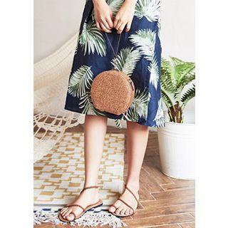 Woven Bamboo Tambourine Hand Bag