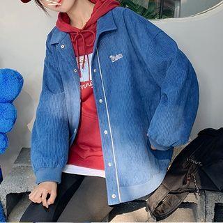 Embroidered Lapel Oversized Jacket